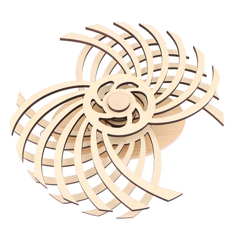 Handmade Retro Kinetic Sculpture Moving Kinetic Wall Art Wooden Windmill Reversal Statue For Living Room Home Decor Crafts