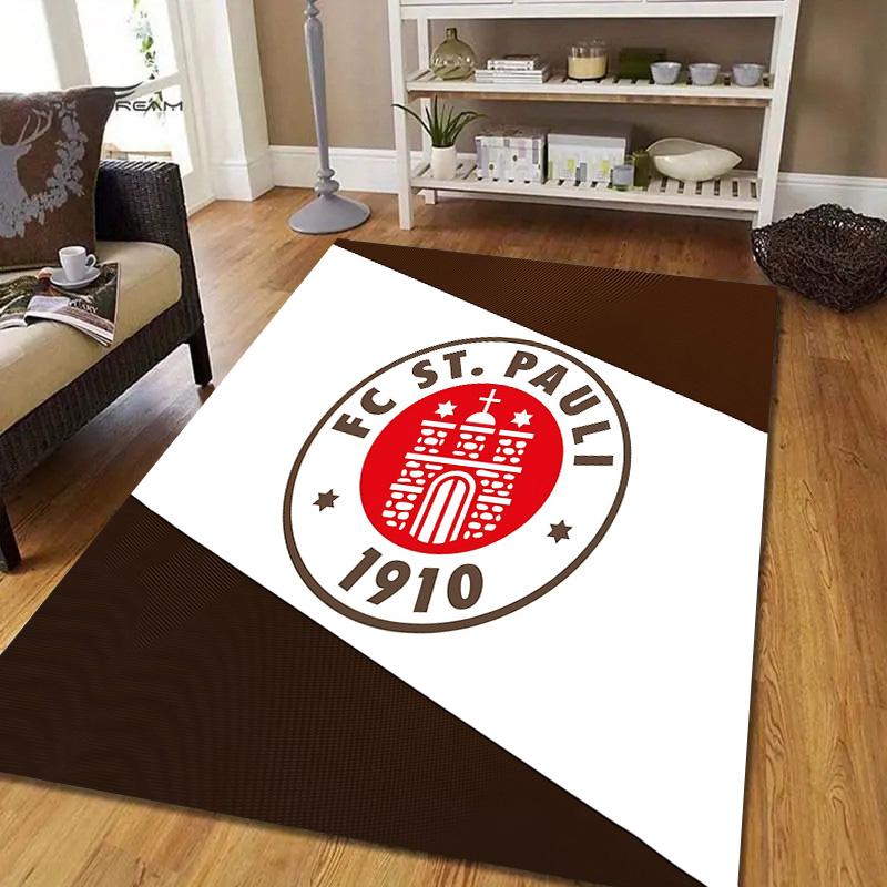 FC St. Pauli Flannel Pattern Square Carpet,Area Rug,Carpet Rug for Living Room Bedroom Sofa Playroom Decor,Non-slip Floor Mat