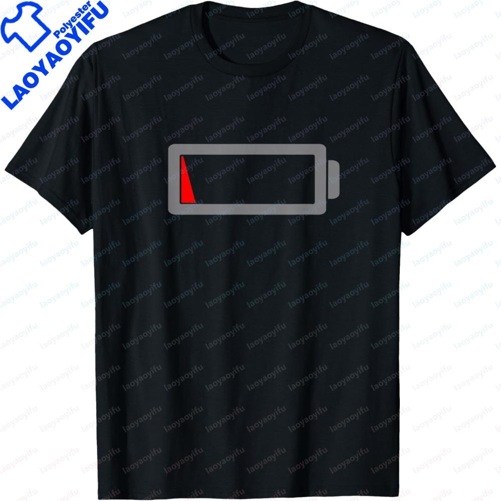Low Battery Funny Humor Low Energy Sarcasm Design Unisex Unisex TShirt Casual Fashion Harajuku Tshirt Humor Adult Joke Clothing