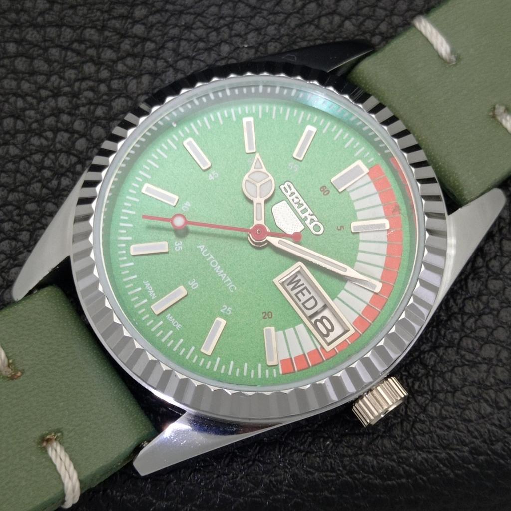 ВИНТАЖНЫЕ ОТРЕМОНТИРОВАННЫЕ МУЖСКИЕ АВТОМАТИЧЕСКИЕ ЧАСЫ SEIKO 5 6309A ЯПОНИЯ ЗЕЛЕНЫЕ a440825-4