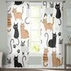 Прозрачные шторы с милым котом для гостиной, детской спальни, тюлевые шторы, кухонные шторы для окон
