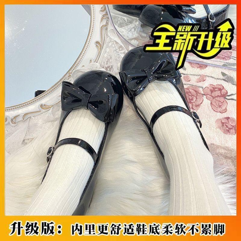 Sweet Campus Style Lolita Shoes Women's 2024 New Round Head Cute Thick Heel Versatile Single Shoes Mary Jane Women's Shoes