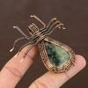 Moss Prehnite Handmade Copper Wire Wrap Spider Pendant 2.56" Q1p03
