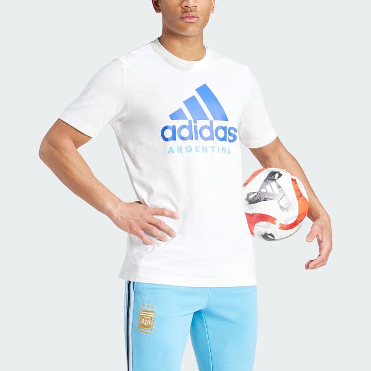 adidas Футболка с рисунком ДНК Аргентины белая мужская уличная одежда IU2149