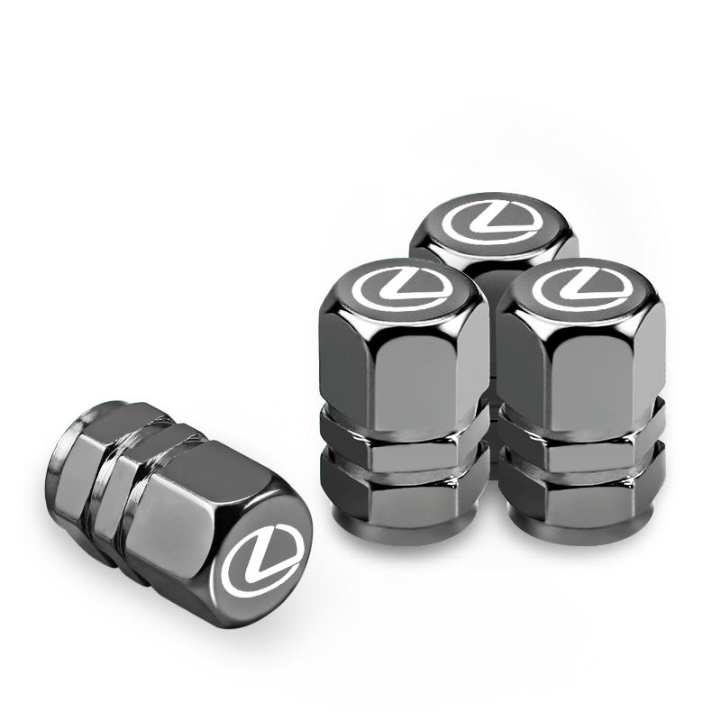 4Pcs Car Tire Valve Caps Alloy Dust Cap For Lexus RX330 IS250 Ct200h GX470 RX350 LX570 F-SPORT Car Styling Accessories Valve Cap QN7