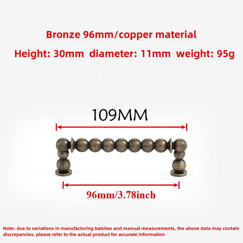 Brass Cabinet Handles Copper Furniture Hardware Round Ball Drawer Knobs Antique Long Wardrobe Pulls Kitchen Cupboard Door Handle