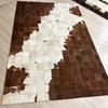 Retro American-Style Cowhide Carpet: High-Grade Leather Floor Mat for Living Room and Bedroom, Light Luxury, Soft, and Trendy Design.