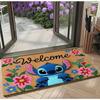 1pc Stitch The Movie Welcome Doormat Non-Slip Vibrant Floral Design Machine Washable Easy Clean Home Decoration Children Carpet