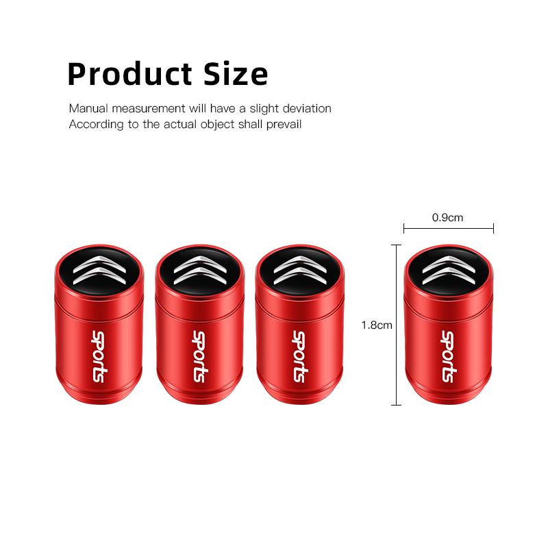 4Pcs 3D Aluminum Alloy Car Wheel Tire Air Valve Dust Caps For Citroen C1 DS3 C2 C3 Vts C4 Saxo C4L C5 C6 C8 Xsara C3-XR Picasso