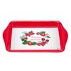 [R6530] - Small Melamine Tray 'Red Fruits and Gourmandises' Red White - 21x14 Cm