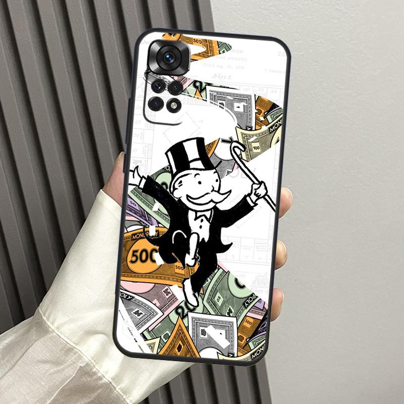 Cartoon Dollar Monopolys Case For Xiaomi Redmi Note 11 11S 10 10S 9 9S 8 12 Pro Redmi 9 10 12C 9C 9T 10A 10C Cover