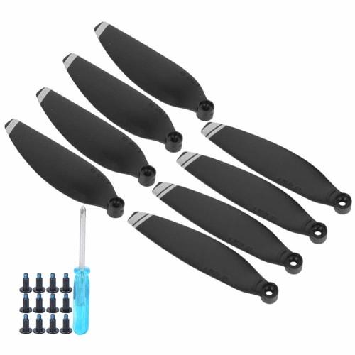Lightweight Wing Blade Propellers, Drone Spare Accessories for Mavic Mini, 12 Screws, 8 Blades, Black with Silver Edges for Aircraft Use