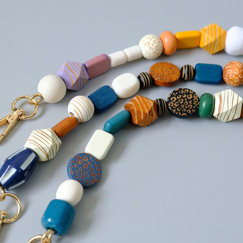 Новая женская сумка, аксессуар, красочные деревянные смоляные бусины, браслет ручной работы, чехол для телефона, ремешок, женская сменная сумка, ручка-цепочка