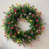3D European Spring Artificial Floral Wreath With Multicolor Blooms For Wedding Venue Decoration And Home Wall Hanging