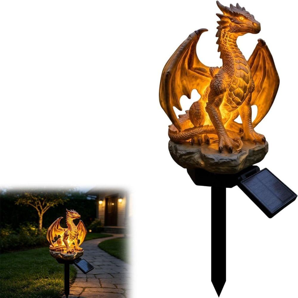 Solar Powered Solar Garden Light Dragon Shape Solar Stake Light Dragon Garden Light  Pathway Decor