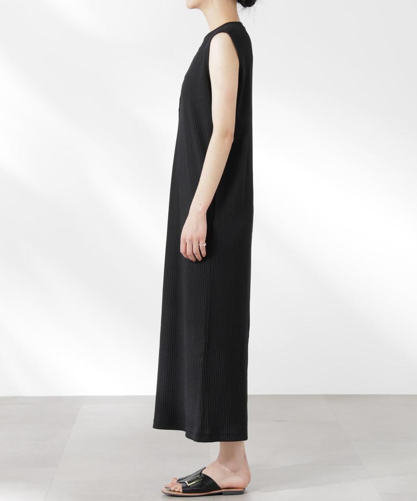 Платье женское Nano Universe с вырезом хенли из сухого махрового полотна, размер S, (010), Черный, 669-5119325