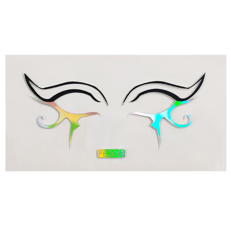 Временная наклейка для лица, наклейка для татуировки, сценическое искусство, наклейка для красоты, сделай сам, имитация лазерного лазера, наклейка для лица, наклейка