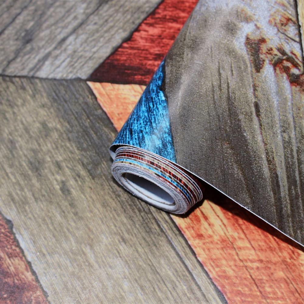 Красочные геометрические косые деревянные обои со стрелками, обои для очистки и наклеивания, самоклеящиеся, утолщенные, контактная бумага, съемная, водонепроницаемая