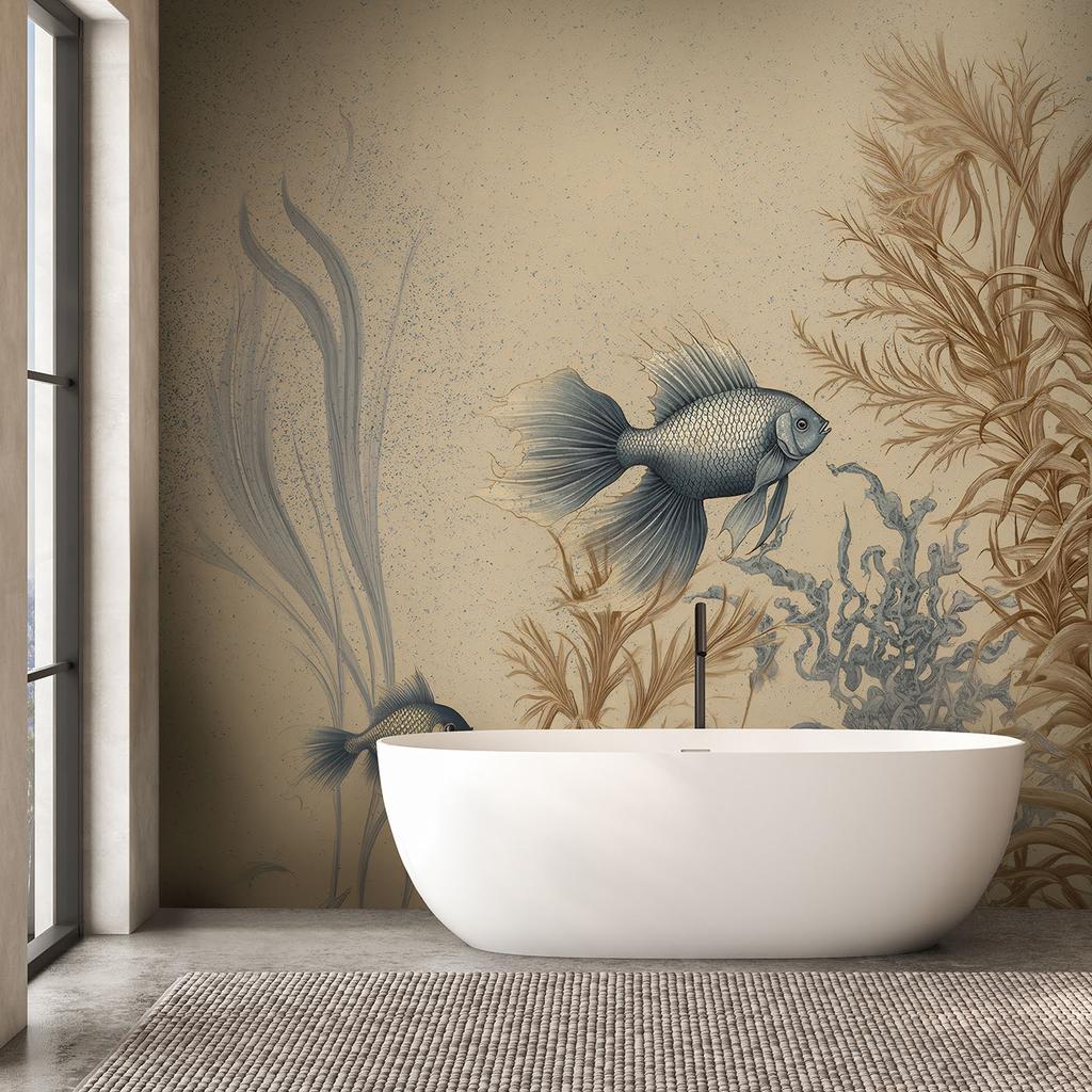 Wallpaper Fish and sea plants