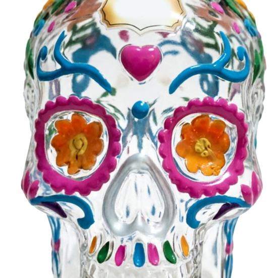 Yousheng Skull Shape Glass Whiskey Decanter, 350ml Liquor Bottle with Stopper, 3D Gothic Home Bar Decor, Unique Gift for Men