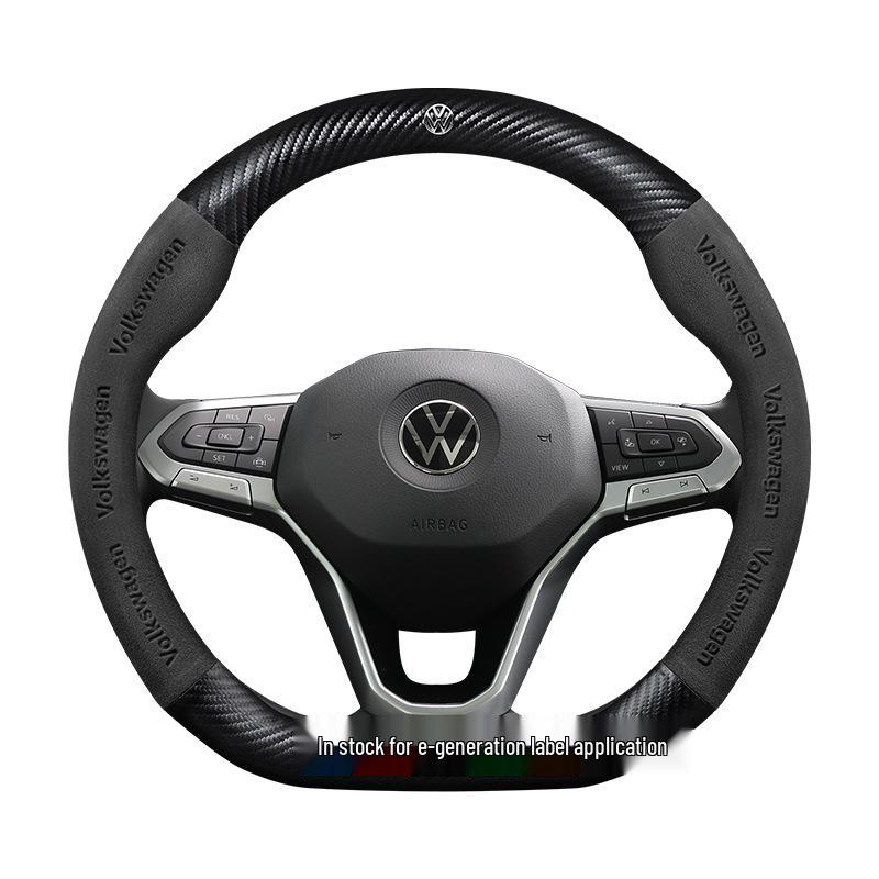 Чехол на руль Volkswagen Golf для моделей 2010-2023 гг.: Замша и Углеродное Волокно, Совместимо с R-Line и 8-м Поколением