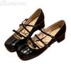 Fashion Women Marie Janes Shoes Square Toe Heeled Sandals Loafers Shoes Summer 2025 Trend Shallow Dress Pumps Elegant Zapatillas Mujer