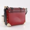 Michael Kors Manhattan Small Shoulder Bag Studs Color Block Red Leather Women Used