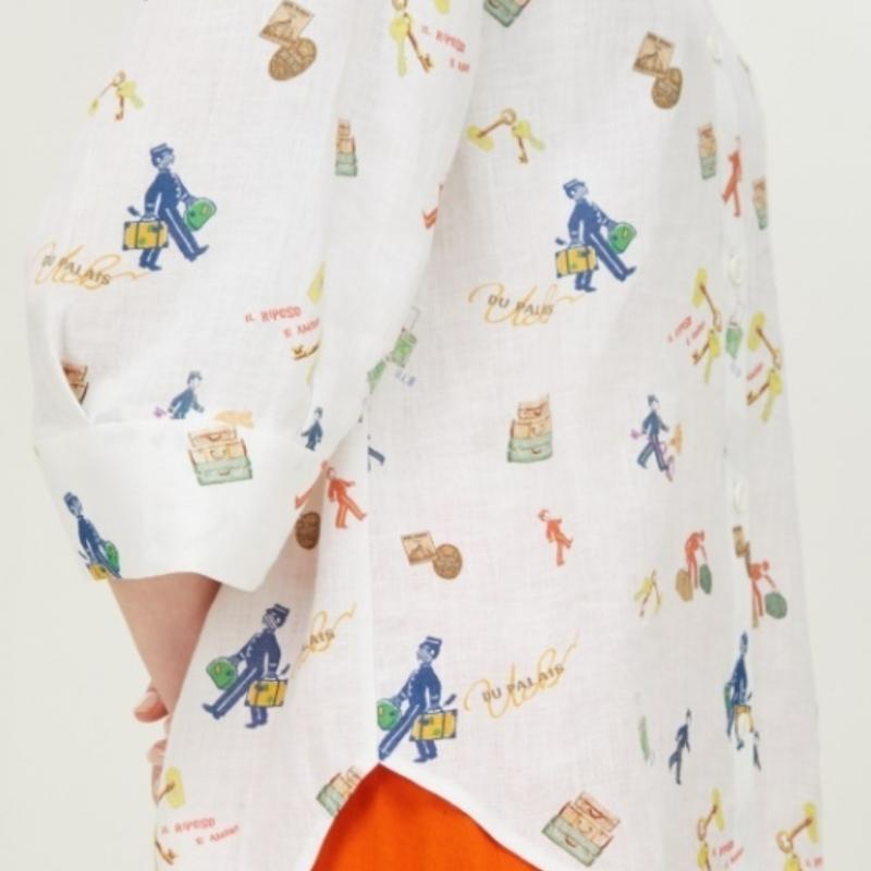  Льняная блузка Benetton Belboy Pattern Bablb5431