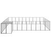 VidaXL Chenil Noir 19,36 m² Acier Enclos pour Chiots Cage Chiens Extérieur 3082239