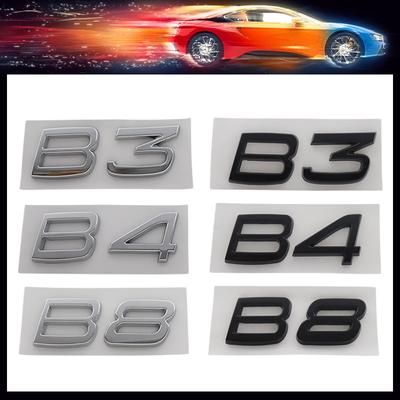 3D Премиум Буквы B3 B4 B8 для капота двигателя автомобиля, крыла, багажника, задняя наклейка, эмблема, значок, наклейка