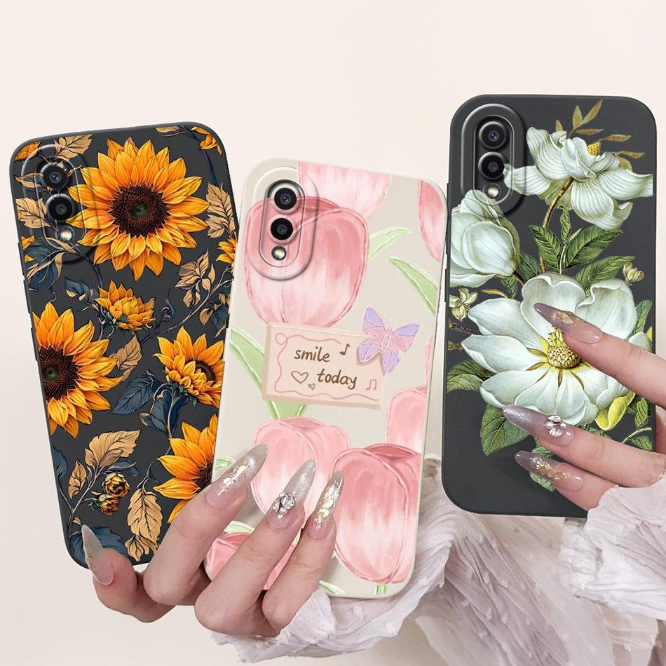 Чехол для телефона Samsung Galaxy A02 A02s Samsung A02 A02S SM-A025F A022G Элегантный Цветочный Принт Мягкий Силикон Ударопрочные Чехлы
