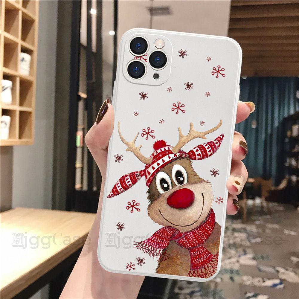 Белый чехол для телефона в подарок на Рождество и Новый год для iPhone 13 Pro 11 Pro Max 12 mini XS XR SE 8 7 Plus, модный чехол для девочек Fundas