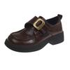 Retro platform loafers women's leather 2025 new Mary Jane thick heel round head versatile fashion British small leather shoes