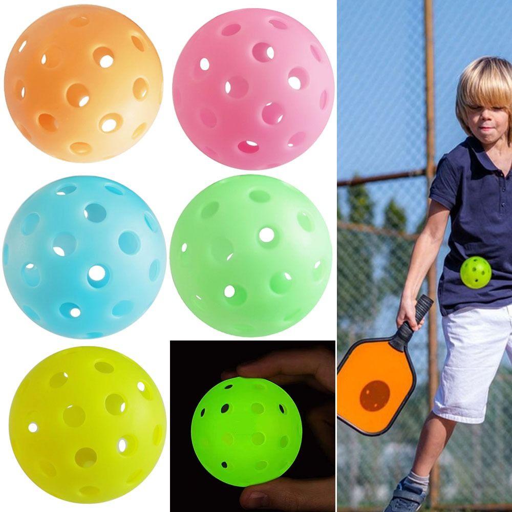74MM 40 Holes Seniors Tennis Glow in The Dark PE Ball Creative Luminous Pickleball Indoor Utdoor