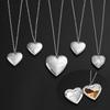 Steel Heart Shaped Jewelry Gift Necklaces DIY Necklace Photo Picture Locket Photo Frames Pendant
