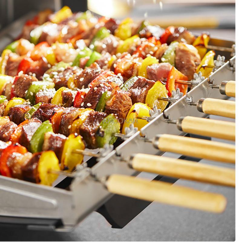 Бытовая электрическая духовка, бездымная, с антипригарным покрытием, электрическая форма для выпечки, шампуры для гриля, бытовой гриль для барбекю 220 В.