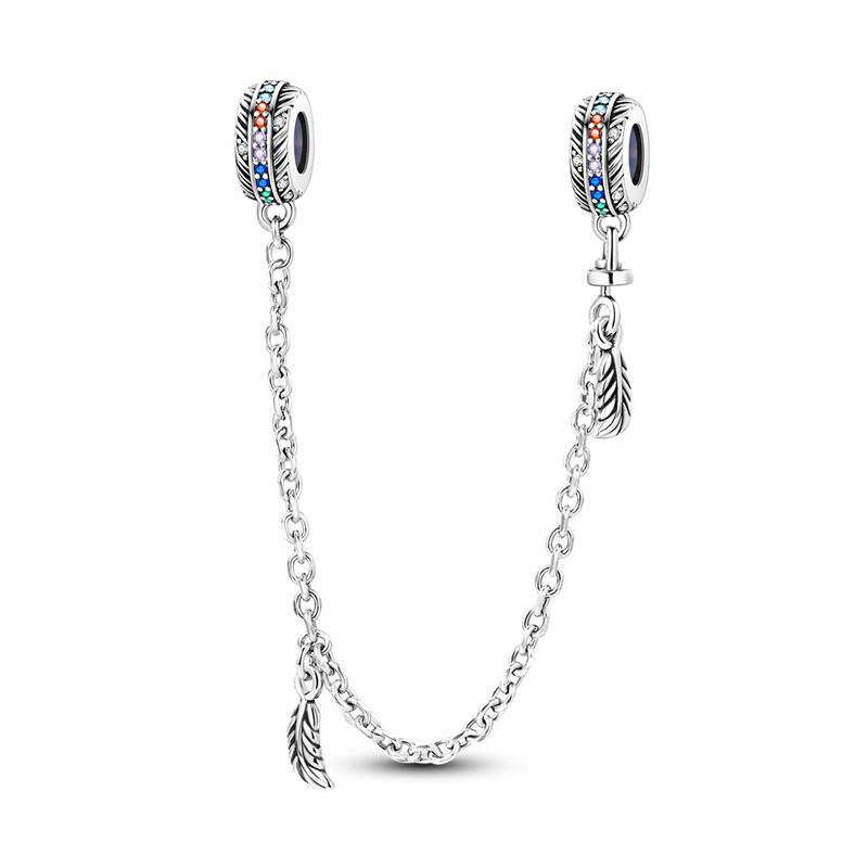 Top Sale Safety Chain 925 Sterling Silver Sun Moon And Stars Safety Chain Fits Pandora Bracelet Fine Women For Fashion Jewelry