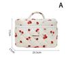 1Pc Cherry Printing Makeup Bag Quilted Makeup Bag Large Flower Makeup Bag Women'S Cotton Makeup Bag Flower Travel Wash Bag