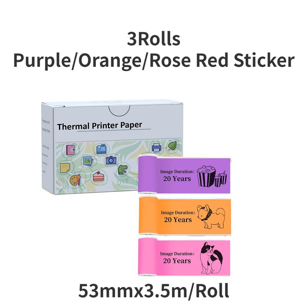 53мм Термобумага Наклейка для Мини-принтера Phomemo/Memoking M02/T02/M04AS/M04S для Журналов Фото Текстовых Заметок