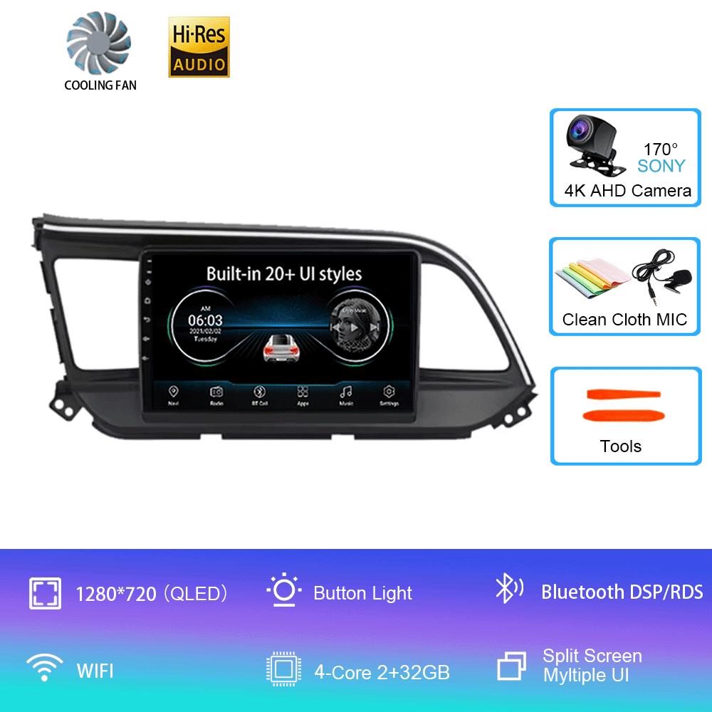 For Hyundai Elantra 6 2019 2020 Car Intelligent System CarPlay DSP Navigation GPS Android 14 All In One MIC 2000*1200P