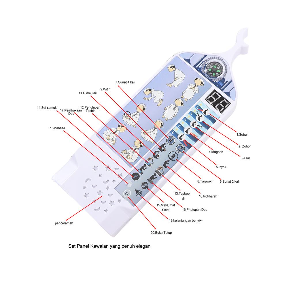 Islamic Interactive Prayer Blanket Educational 7 Languages 36 Modes Muslim Interactive Prayer Mat E