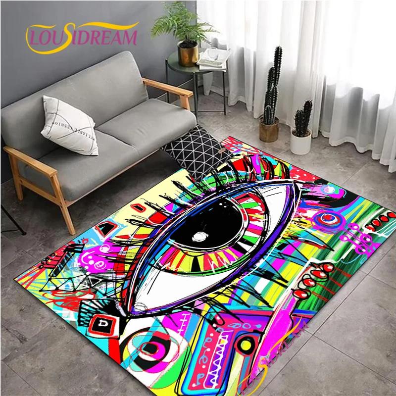 Узор "Сглаз" Ковер в скандинавском стиле для гостиной, спальни, декора, коврик для йоги, придверный коврик с противоскользящим покрытием, реквизит для фотосъемки, Alfombra