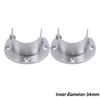 Thickened Stainless Steel Pipe Bracket Base for Wardrobe Curtain Fixed Socket Bracket for Wardrobe Rod Holder End Support Socket
