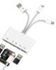 USB-C на Lightning на USB Адаптер (5-в-1) со встроенным кардридером SD/microSD, портом для зарядки USB 3.0, совместим с iPhone 1615, флеш-накопителем, Samsung