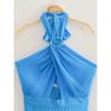 Kaslead New Arrival Women's Clothing Fashion Style Small Pleated Intimates Style Hanging Collar Dress 3564111 420