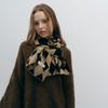 Niche Designer Versatile Warm Senior Sense Winter Warm Two-color Rhombus Knitted Plaid Scarf Women