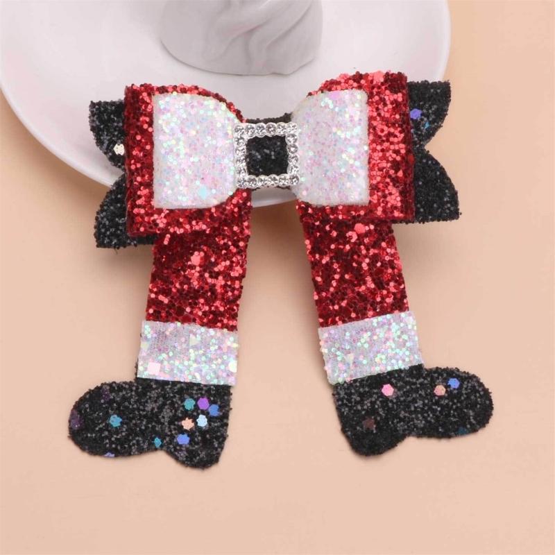 Pack of 2 Multifuntional Boot Bowknot Hair Accessory Hair Clip Christmas Bowknot Hairpiece Suitable for All Hairstyles