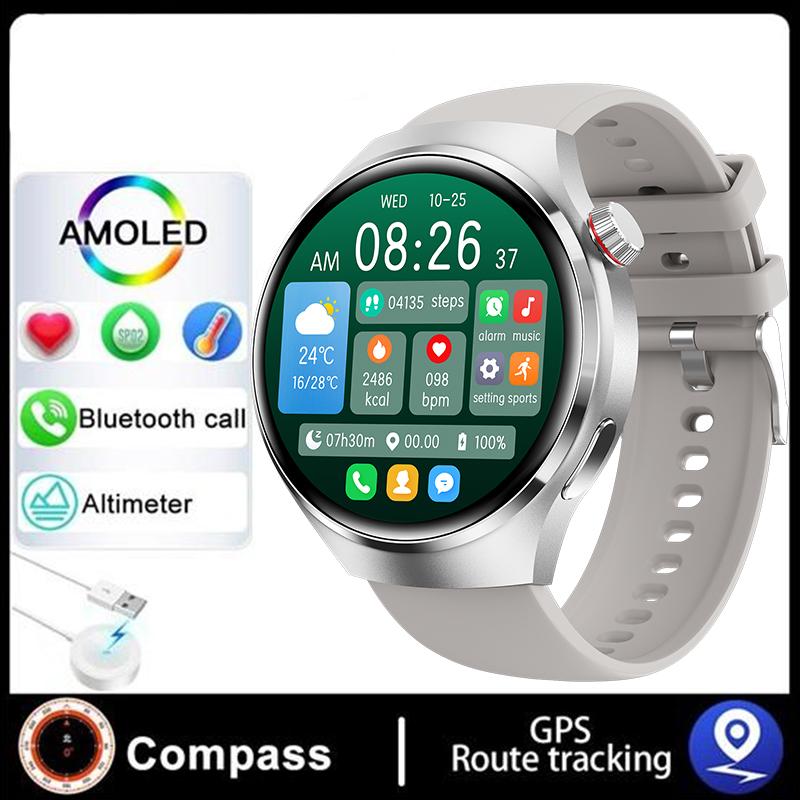 2023 Новые умные часы NFC, мужские спортивные часы с голосовым вызовом GT4 Pro, компас, GPS-трекер, водонепроницаемые умные часы