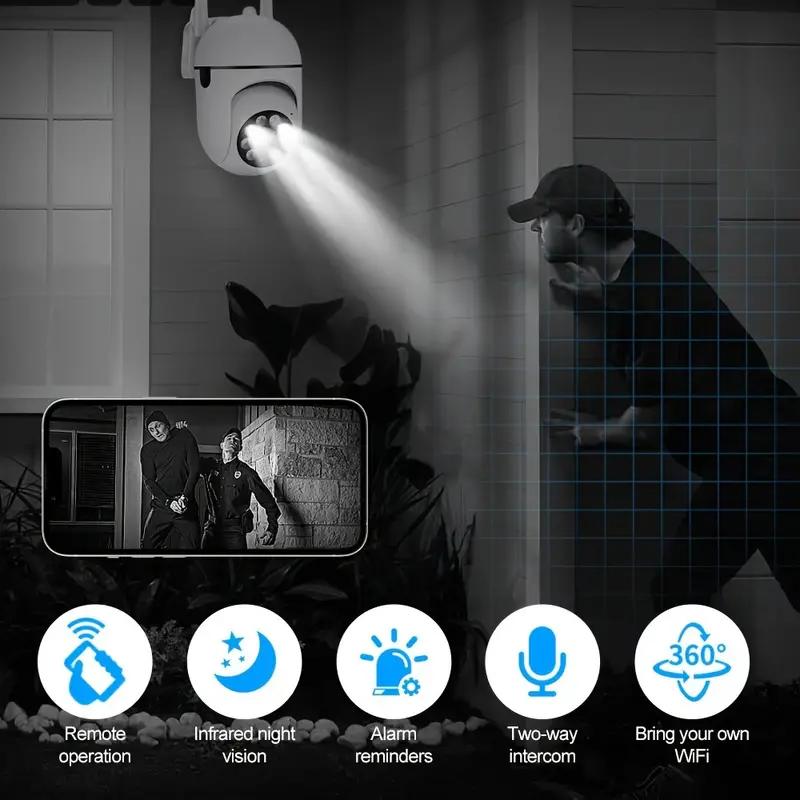 1080p HD внутренняя/наружная камера видеонаблюдения с двусторонней аудиосвязью, беспроводная камера видеонаблюдения для монитора для детей и домашних животных