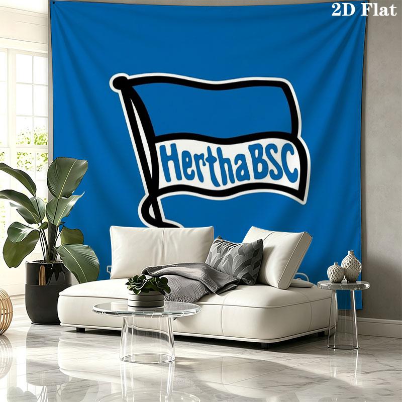 Hertha BSC Custom Name Wall Tapestry Aesthetic Wall Hanging Printed Fabric Blanket Decorative Tapestries for Bedroom Living Room Home Decor